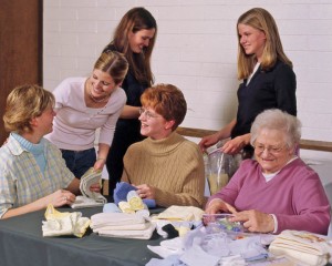 Mormon women serving